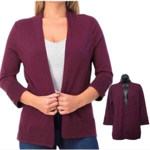2/$30 Evolution by Cyrus for Stitch Fix Myna Button Sleeve Cardigan Burgundy